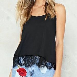 Nasty Gal Could't Care Lace Cami Top